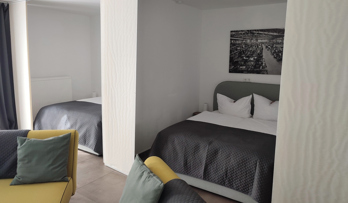 Schlafbereich Familien-Apartment XL, Serviced Apartments SPREEPOLIS Berlin